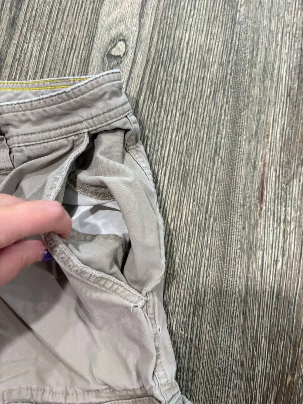 The North Face Mens Cargo Shorts Mid Rise Multiple Pockets Cotton Beige Size 32